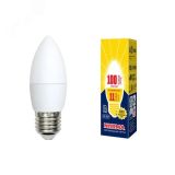 Лампа светодиодная LED-C37-11W/WW/E27/FR/NR Форма свеча, матовая. Серия Norma. Теплый белый свет (3000K). Картон. ТМ Volpe UL-00003815 Uniel