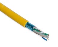 Витая пара. экранированный F/UTP. общий экран фольга. категория 5e. 4 пары 26 AWG. 4х2х0.48 мм многопроволочные жилы. PVC. нг(А)-LS. внутренний (305 м)-20 град. Цельсия  +75 град. Цельсия. желтый 236286 Hyperline