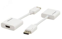 Переходник активный DisplayPort M на HDMI F, 4К60 4:4:4 и HDCP 2.2, белый 1000511440 Kramer