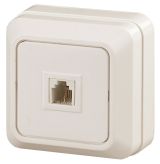 Розетка телефонная RJ11, ОУ, Quadro, сл.кость, 2-302-02 Б0027662 ЭРА