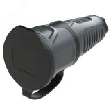 Розетка каб 16A/250V/2P+E/IP54 корпус темносерый, крышка и маркер черный 00-00027035 PCE