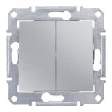 Sedna Выключатель двухклавишный IP44в рамку алюминий