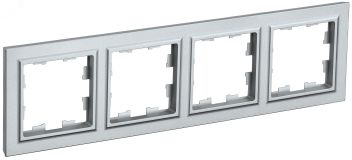 BRITE Рамка 4 поста РУ-4-БрА алюминий BR-M42-K47 IEK