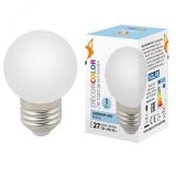 Лампа декоративная светодиодная LED-G45-1W/6000K/E27/FR/С Форма шар матовая. Дневной свет 6000K Картон UL-00005806 Uniel