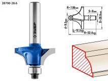 Кромочная калевочная фреза Профессионал №1, 28.6x12.2 мм, радиус 8 мм 28700-28.6 ЗУБР