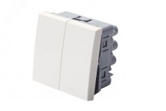 Выключатель двухклавишный 16V-20-02WT Eurolan