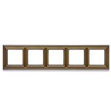 Рамка 5-местная для вертикальной и горизонтальной установки. Серия- Eco DECO. Материал- термопласт. Цвет- антик. EPD485AT JUNG