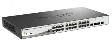 Коммутатор управляемый L2 24 порта 10/100/1000 МБ/с 4хSFP 140374 D-Link