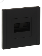FORTE&PIANO Розетка компьютерная двойная RJ45 кат.6 FP134 черный IEK FP-K20-2-K02 IEK