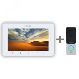 Комплект, видеодомофон + вызывная панель SM-07MHD White + ML-20HD Black+Silver ПО-00002858           SLINEX