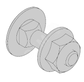 Комплект: болт M6x20 и гайка M6 RS 4 HDG 1448721 MEKA