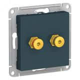 Аудиорозетка ATLASDESIGN двухместная изумруд ATN000887 Systeme Electric