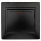 Выключатель Intro Plano 1-102-05 одноклавишный с подсветкой, 10А-250В, IP20, СУ, антрацит Б0053734 ЭРА