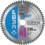 Диск пильный по алюминию Мультирез 230 x 30мм 60T 36907-230-30-60 ЗУБР