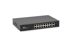 Коммутатор неуправляемый SKAT 16 портов.PoE+, Uplink1, OMBO, 150 Вт 4075 Бастион