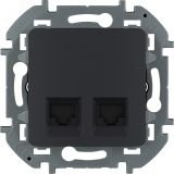 Двойная розетка RJ 45 категория 6 UTP INSPIRIA антрацит 673843 Daccord/Legrand