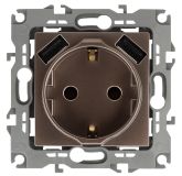 Розетка 2P+E 16A-250В, штор. с 2xUSB 5В-3А, Эра12, бронза (10/100/2000) 12-4109-13 Б0047847 ЭРА