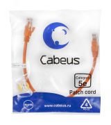 Патч-корд U/UTP, категория 5е, 2xRJ45/8p8c, неэкранированный, оранжевый, PVC, 0.3м 7661c Cabeus