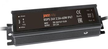 Драйвер для светодиодный ленты BSPS 24V  2,5A=60W IP67 Jazzway 5015524 JazzWay
