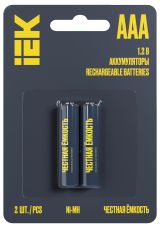 Аккумулятор GREEN Ni-MH AAA 1100мАч (2шт/блистер) IEK AAK-NIMH-03-1100-L02 IEK
