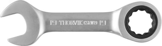 Ключ гаечный комбинированный трещоточный короткий, 19 мм 053528 Thorvik