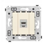 Avanti Компьютерная розетка RJ-45 без шторки в стену, кат.6А одинарная экранированная,  Ванильная дымка 4405773 DKC
