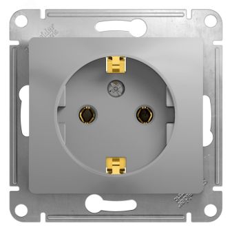 GLOSSA Розетка с заземлением в рамку алюминий GSL000343 Systeme Electric