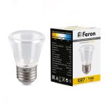 Лампа светодиодная LED 1вт Е27 прозрачный 2700К колокольчик 25909 FERON