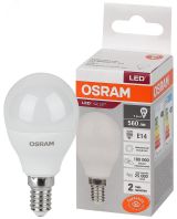 Лампа светодиодная LED 7 Вт E14 4000К 560Лм шарик 220 В (замена 60Вт) OSRAM 4058075579651 LEDVANCE