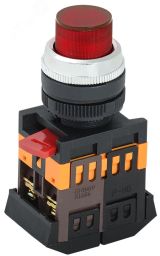 Кнопка красная ABLFP-22 1з+1р с подсветкой неон 240В BBT20-ABLFP-K04 IEK