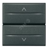 Axolute Переключатель двухкнопочный 16 А 1Р 1-0-2 – 2 модуля антрацит HS4027/2 Legrand