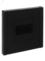 FORTE&PIANO Розетка компьютерная двойная RJ45 кат.5E FP133 черный IEK FP-K20-1-K02 IEK