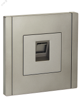 FORTE&PIANO Розетка компьютерная RJ45 кат.6 FP531 сталь IEK FP-K10-2-K46 IEK