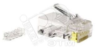 Разъем RJ-458P8C под витую пару категория 6 универсальный 100 шт 49364 Hyperline