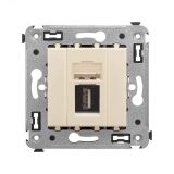 Avanti USB 2.0 розетка одинарная в стену, тип А-А, Ванильная дымка 4405403 DKC