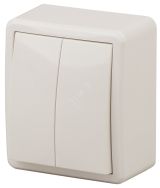 Выключатель двойной, 10АХ-250В, ОУ, Эра Эксперт, сл.кость,11-1204-02 Б0020664 ЭРА