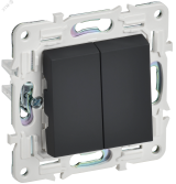 SKANDY Выключатель 2-клавишный проходной 10А SK-V05G графит IEK SK-V22-0-10-K53 IEK