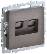 BRITE Розетка компьютерная двойная RJ45 кат.5E РК10-2-БрТБ темная бронза BR-K20-1-K45 IEK
