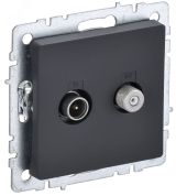 BRITE Розетка двойная TV+SAT РТВ/РСп12-БрГ графит BR-AF20-O-K53 IEK