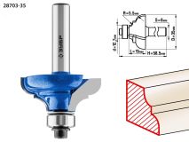 Кромочная калевочная фреза Профессионал №3, 35x17 мм, радиус 5.5 мм 28703-35 ЗУБР