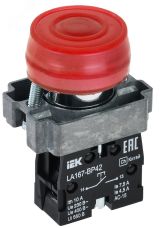 Кнопка LA167-BP42 d=22мм 1р красная BBT20-BP42-2-22-67-K04 IEK