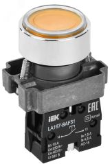 Кнопка LA167-BAF51 d=22мм 1з желтая BBT20-BAF51-1-22-67-K05 IEK
