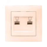 Валенсия розетка компьютерная RJ-45 2-местная кремовая EWK02-035-20 EKF