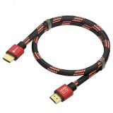 Кабель HDMI 2.0, Ultra HD 19М на 19М, 1.5 м., AL красный капрон 1000699010 Greenconnect