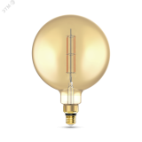 Лампа светодиодная филаментная LED 6 Вт 890 лм 2700К AC185-265В E27 шар G200 теплая золотистая колба Black Filament Gauss 154802118 GAUSS
