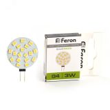 Лампа светодиодная LED 3вт 12в G4 белый 25093 FERON