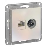 Розетка ATLASDESIGN двойная компьютерная+ТВ RJ45+TV категория 5E механизм жемчуг ATN000489 Systeme Electric