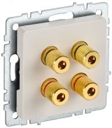 BRITE Аудиорозетка 4 поста РА10-БрКр бежевый BR-S40-K10 IEK