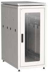Шкаф сетевой 19'' LINEA N 24U 600х1000 мм стеклянная передняя дверь. задняя перфорированная серый LN35-24U61-GP ITK