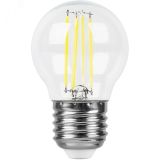 Лампа светодиодная LED 9вт Е27 белый шар FILAMENT 38004 FERON